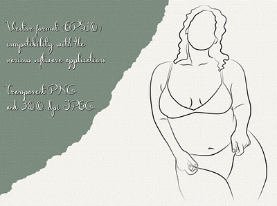 Body Positive Line abstract body eps10 face femele illustration line linear vector woman