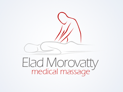 Elad Morovatty medical massage logo massage medical red sketch