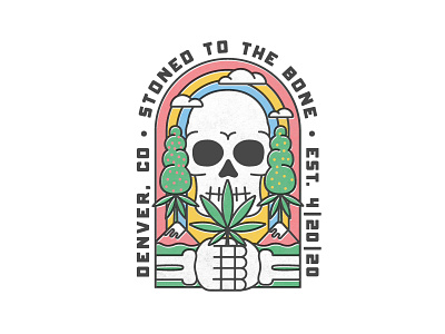Stoned to the Bone - Skull 420 adam mendez cannabis branding cannabis design illustration monoline illustration snackmachine snackmachinecreative