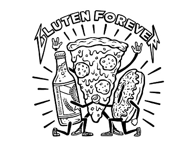 Gluten Forever T-shirt design gluten forever illustration screen printing tshirt design