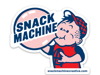 Fun little Snack Machine die-cut sticker design bubblegum candy illustration punkrock snackmachine stickers