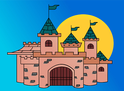 Castle castle design flat design graphic design icon illustration