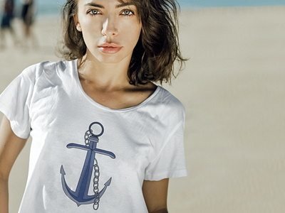 Anchor with chain anchor chain designer drawing graphic design illustration tshirt