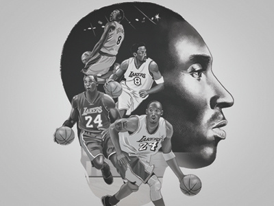 Kobe Legacy basketball grayscale illustration kobe kobebryant nba poster