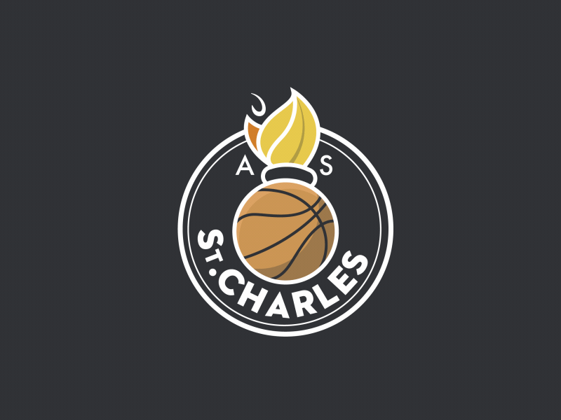 As Saint-Charles Basketball team logo animation badge ball basketball basketball court branding design dunk explosion fire gif icon illustration logo motion nba paris sport typography vector