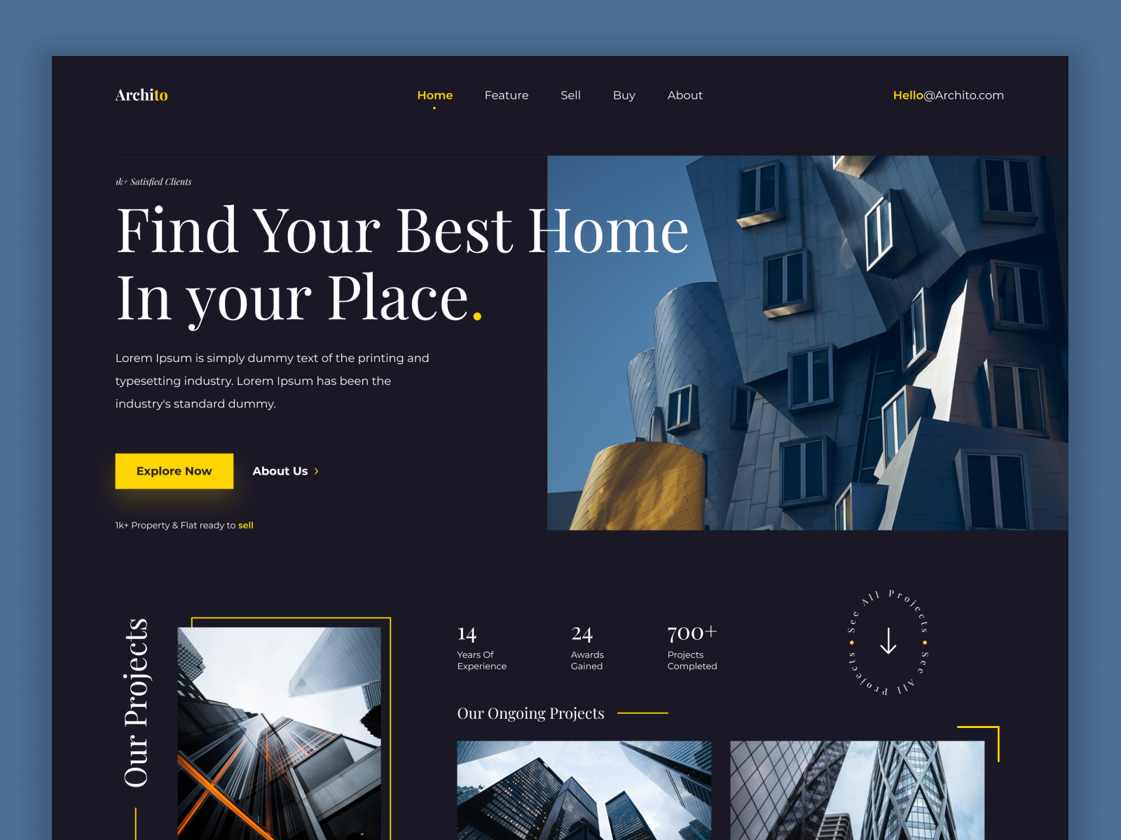 Archito - Real estate website by Immersive Studios on Dribbble