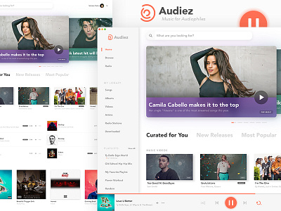 Audiez - Music App Concept app desktop icon iconography icons music ui ui design ux