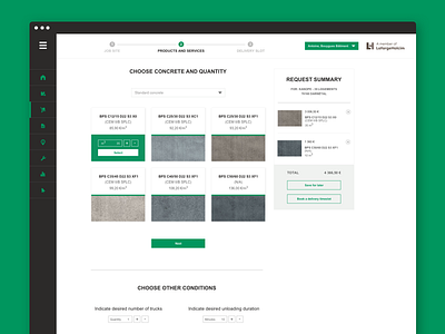 Get a quotation account connect customer delivery green lafarge order poc portal quotation slot