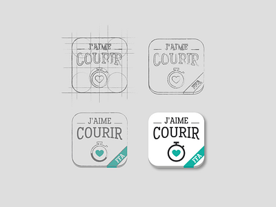 J'aime courir icon activity app colors heart love mobile race running share ui ux