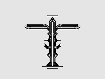 The T Totem 36daysoftype dribbble graphic design illustration letter logo t totem type typo typography vector