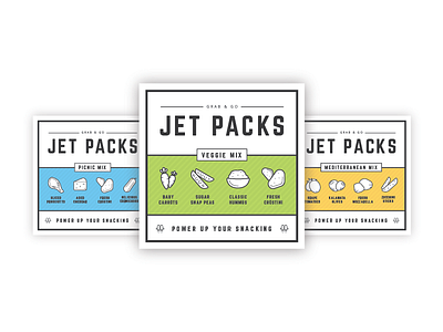 Jet Pack Labels clean icons illustrations jet label packaging packs simple snacking