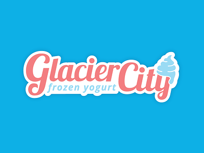Glacier City Frozen Yogurt Logo blue city clean cream frozen glacier ice logo minimal simple yogurt