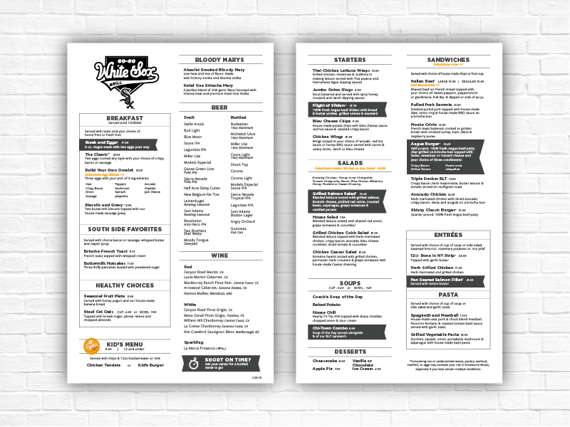 White Sox Menu by Nick Hayes on Dribbble