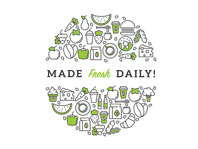 Made Fresh Daily black circular clean daily fresh green icon icon set made simple