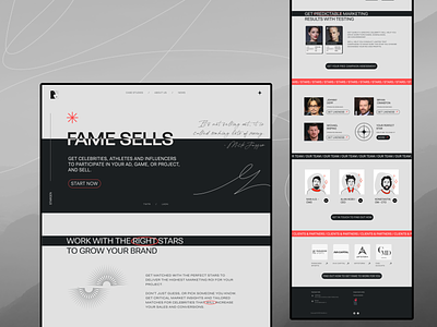 FAME SELLS: Landing page for Stargen.io ad ascetism branding design figma graphic design landing likeness nord red seo star stargen startup typography ui vector web