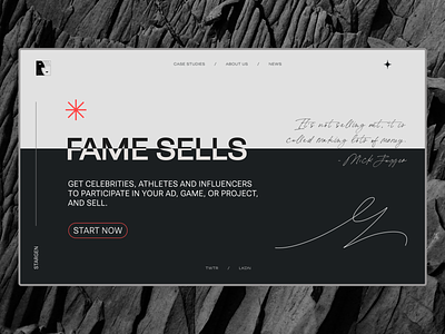 Stargen | Main Page blackandwhite branding design fame figma handwritten landingpage lines mainpage premium sells typography vector webpage