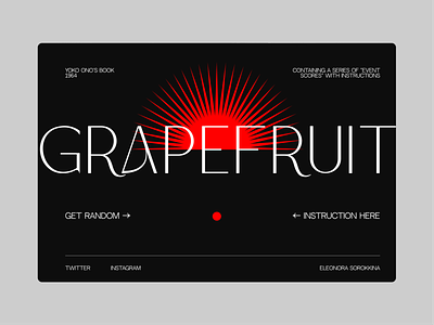 Grapefruit | Yoko Ono Landing Page art artist branding design figma font grapefruit graphic design landing modern modernism moredya poster red sunrise typography ui yoko ono