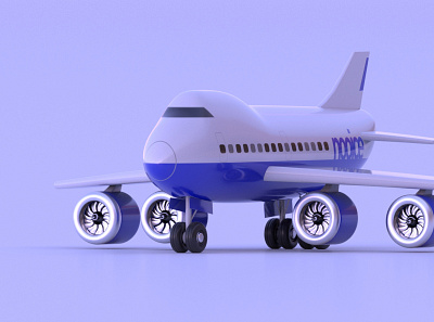 nooice airlines 3d arnold maya plane toon