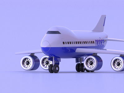 nooice airlines 3d arnold maya plane toon