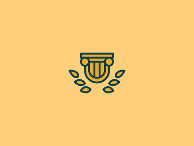 U brand focus lab ivy learning logo mark monogram pillar shield u vine yellow