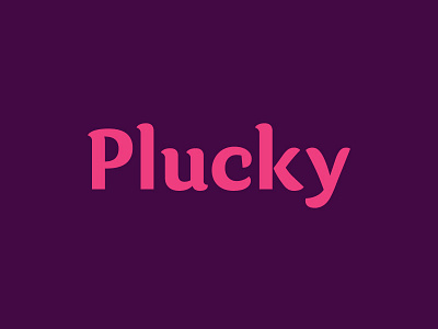 Plucky brush custom logo logotype plucky plump purple type type design typography