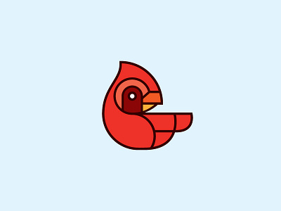card bird blue cardinal focus lab logo mark red wing