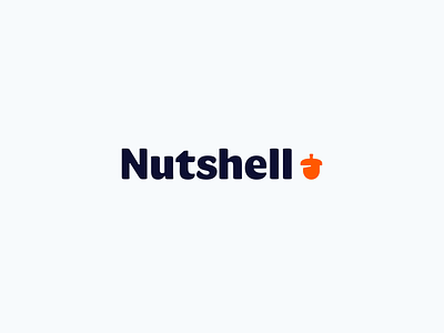 Nutshell 🚀Launch acorn brand crm custom icon identity logo mark nutshell orange typography