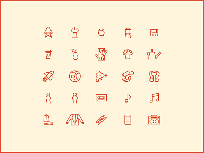 Chair ‘n’ Pear cassette chair clothespin focus lab icons mushroom pear rocket shrimp sink stroke water tower