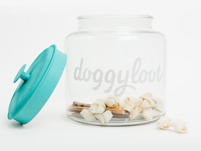 doggyloot jar bone brand custom dog focus lab jar logo script