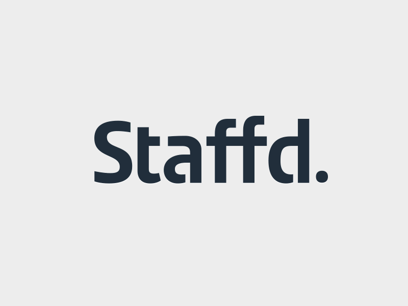 Staffd. blue brand custom green logo logotype process sketch staff staffing typography
