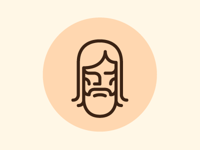 face beard circle face logo portrait