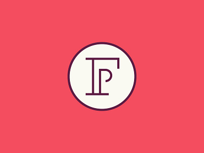 FP monogram brand circle f logo mark monogram p red