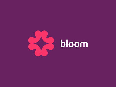 bloom app bean brand coffee flower logo mark name purple type typography