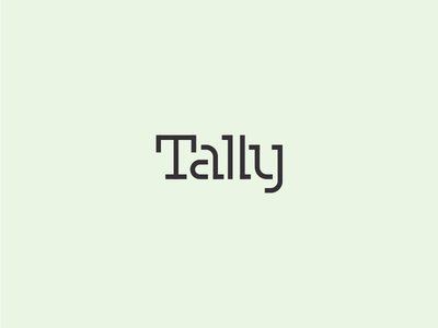 Tally custom green logo logotype mark mint tally typography