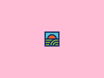 Sunrise/Sunset brand grass icon identity land logo mark pink sun sunrise sunset