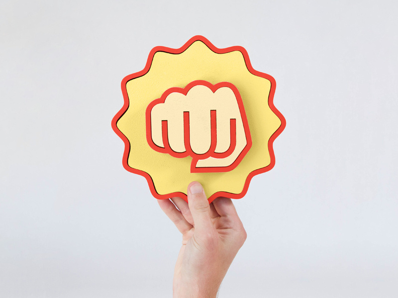 Fist bump! 👊 bump fist trophy identity brand laser cut fist bump wood