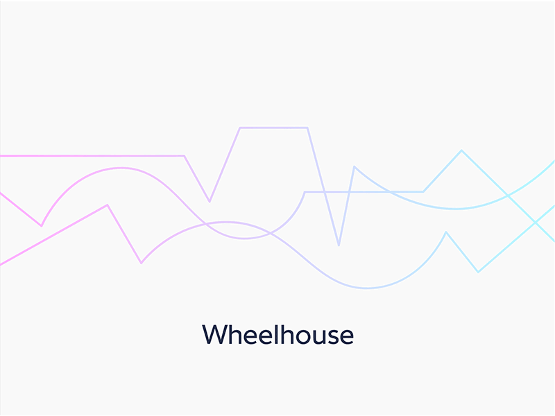 Wheelhouse accommodations brand gradient identity lines logo rental w wheelhouse