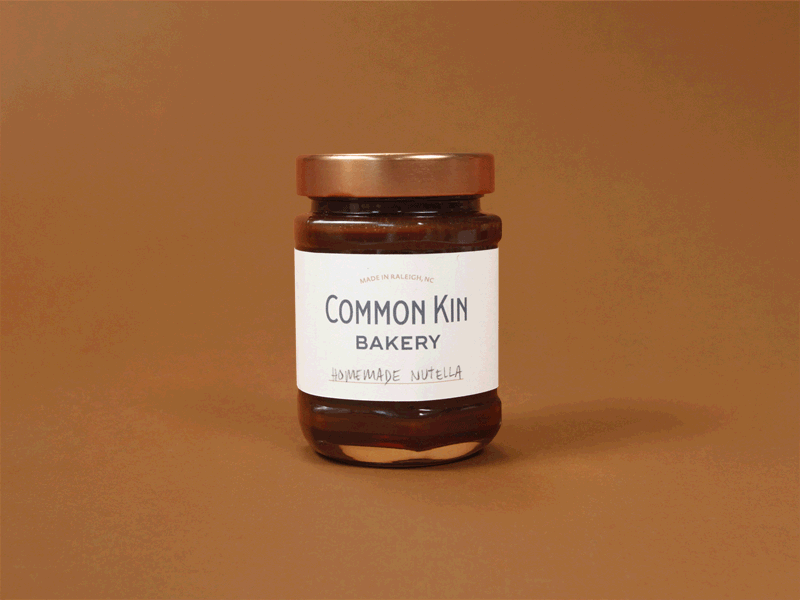 Common Kin bakery brand common kin gif identity jar nutella pastry spin