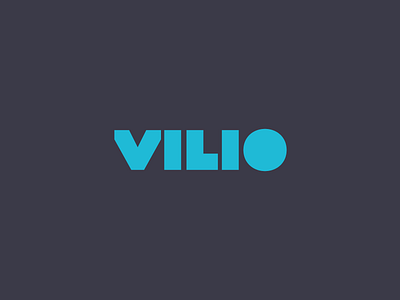Vilio app blue custom logo mark marketplace name service typography vilio
