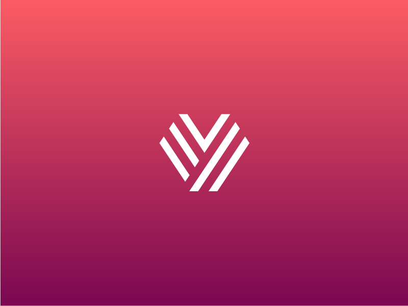 Y tho identity brand fingerprint gradient mark logo y heart monogram