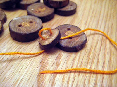wood buttons buttons thread wood