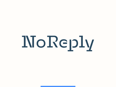 No Reply blog blue fiction logo logotype stories story unique wordmark writing