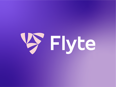 Flyte 🚀 blue brand data flight flyte identity illustration launch logo mark plane propeller purple triangle web