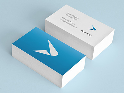 wings on cards arrow blue continu focus lab gradient logo mark wing
