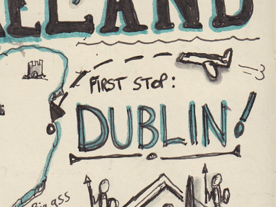 Ireland Travel Journal diary doodle dublin ireland journal sketchnote travel