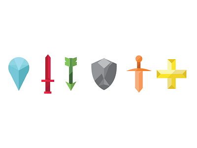 Roguelike icons arcane arrow dagger health icons roguelike shield sword