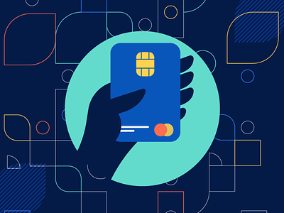 perks of paying with a credit card - bluevine abstract bluevine card credit hand illustration pattern