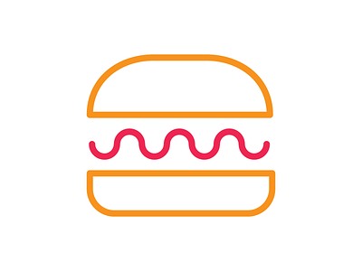 burger burger flat icon illustration line art minimal
