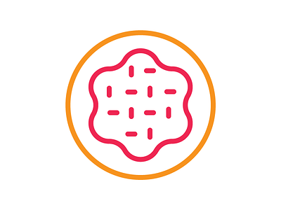 Donut with sprinkles donut flat icon illustration line minimal simple