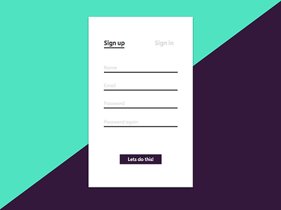 Sign Up 001 all day challenge dailyui everyday signup